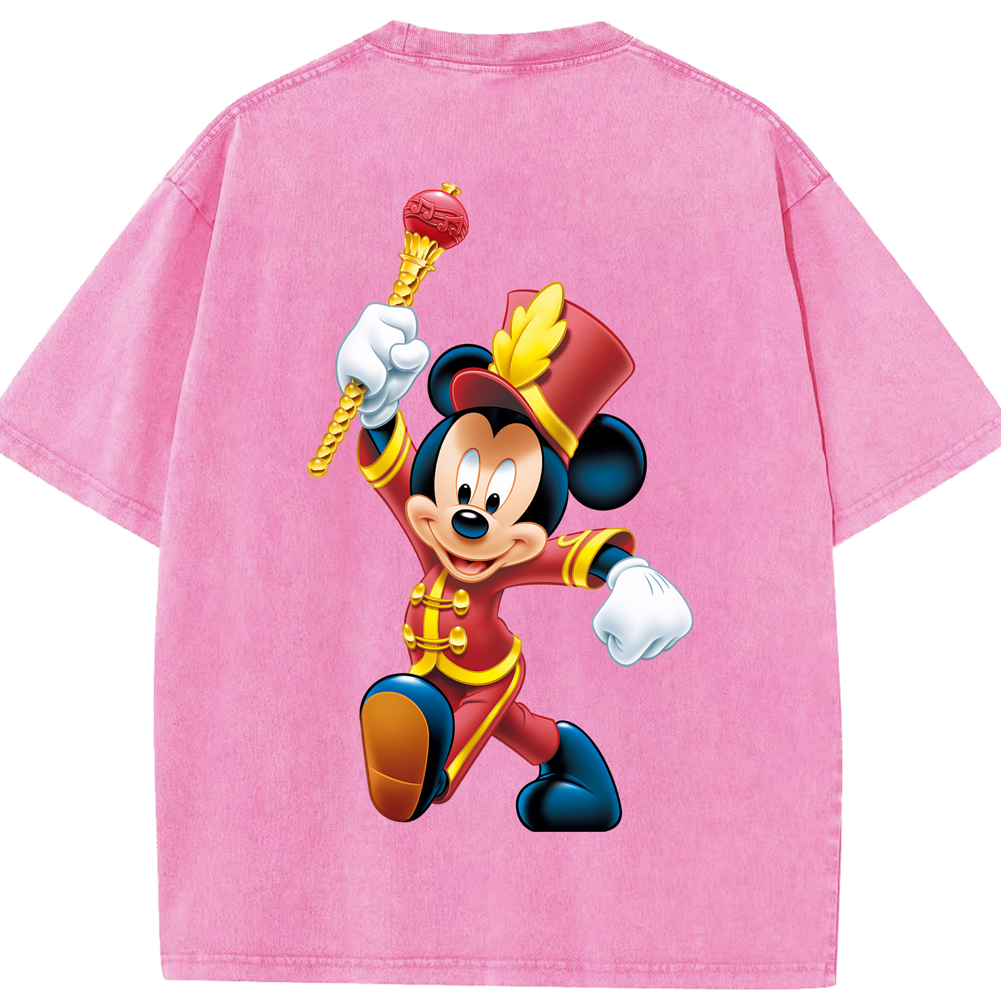 （画像用） ミッキーマウス Mickey Mouse 綿100% ヴィンテージ風 半袖Tシャツ（背面プリント）